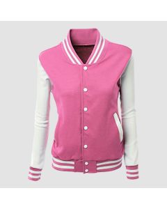 Xpril Women's Stylish Color Contrast Long Sleeves Varsity Jacket - Jacket Tailor