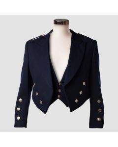 Men's Prince Charlie Jacket W. Waistcoat Navy - Jacket Tailor