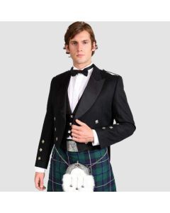 PRINCE CHARLIE JACKET, 100% BLACK BARATHEA WOOL - IMPORTED - Jacket Tailor