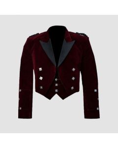 RED VELVET PRINCE CHARLIE KILT JACKET - Jacket Tailor