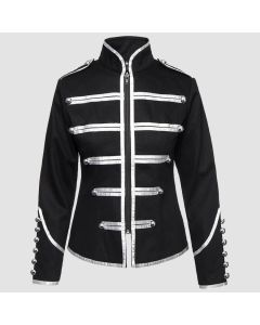 Black Zip Up Jacket Banned Military Drummer Parade Jacket - Jacket Tailor