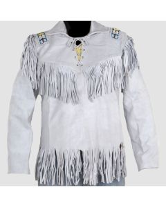 Men's Cowboy Native American Fringe Suede Leather Jacket - Jacket Tailor