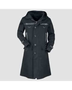 Uhip Mid Length Trench Coat Jet Black
