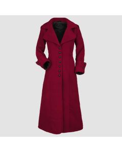 Monsoon Daria Double Breasted Coat, Red