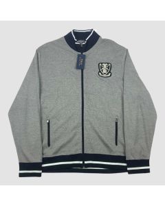 Grey Varsity Jacket Ralph Lauren Football Club Crest Letterman 