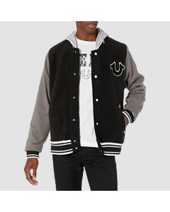True Religion Men's Hooded Varsity Jacket - Jacket Tailor