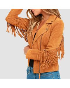 Women's Vintage Fringed Suede Leather Jacket and Festival Jacket - Jacket Tailor