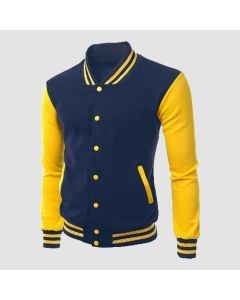 Xpril Men's Stylish Color Contrast Long Sleeves Varsity Jacket - Jacket Tailor