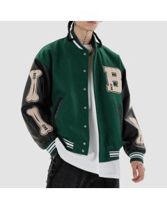 Y2K Varsity, Bones Hip-Hop Baseball Bomber Jacket Streetwear - Jacket Tailor