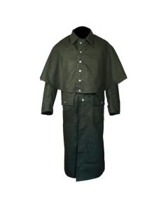 Black Cotton Duster Foot Pattern Grate Coat  - Jacket Tailor