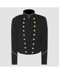 Black Woo Military Jacket-Jacket Tailor
