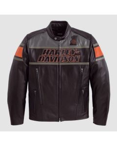 Klassische Motorrad-Lederjacke von Harley Davidson