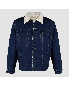 dark blue denim jean jacket with Button Front Warm and Stylish Outerwear- jacket Tailor