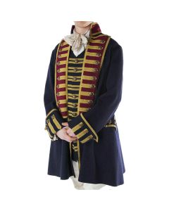New Ladies Navy Blue piece British Naval Officers Historical Coat And Vest, Ladies Military Hussar Jacket