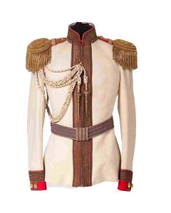 New Royal Horse Guard Russian Imperial Officer Off White Men Wool Coat, Accessories Are  Not Included In Price