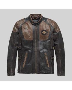 Men HD Triple Vent System Trostel Leather Jacket