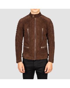 Damian Mocha Suede Biker Jacket