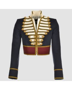 New Navy Blue Men's Military Hussar Army Officer Wool Jacket