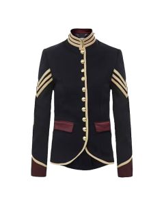 Naval Officer Women Black Cotton Military Jacket - Jacket Tailor