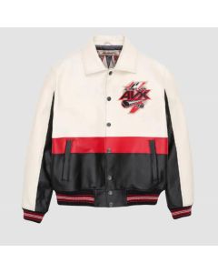 Men's American 1975 Genuine Cowhide Leather Avirex UK Red Blades Bomber Jacket