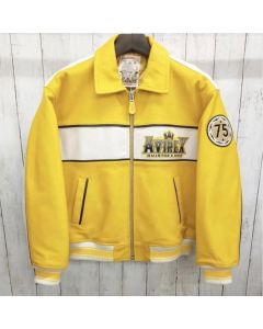 Avirex Yellow Color Ablators King Leather Jacket The Ultimate Handmade Chris