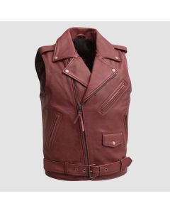 Roller - Men's Motorcycle Leather Vest