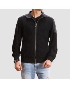 Ethan Hybrid Suede Bomber Jacket