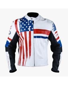 American Flag Motorcycle Leather Jacket