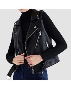 Women Motorcycle Biker Leather Vest