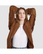 Women's Vintage Genuine Goatskin Fringed  Suede Leather Jacket - Jacket Tailor