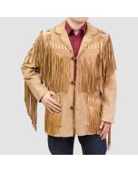 Handmade Western Suede Leather Wear Cowboy Fringe Style Jacket - Jacket Tailor