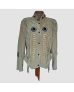 women's Leather Fringe Jacket, vintage western suede leather - Jacket Tailor
