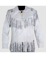 Men's Cowboy Native American Fringe Suede Leather Jacket - Jacket Tailor