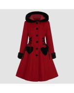 Hell Bunny Scarlett Coat Women's Coat Red/black Gothic Rockwear