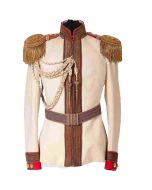 New Royal Horse Guard Russian Imperial Officer Off White Men Wool Coat, Accessories Are Not Included In Price
