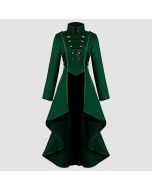 Women Gothic Steampunk Button Corset Costume Coat Tailcoat Jacket Overcoat