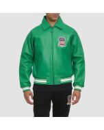 Icon Jacket In Green Color USA Edition Jacket, Military Bomber Leather Jacket