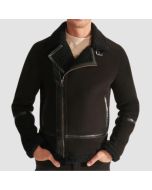 Men B3 Sheepskin Shearling Aviator Leather Bomber Jacket