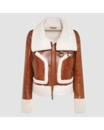 Women B3 Shearling Brown Leather Jacket