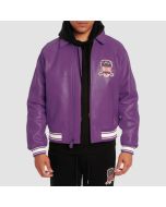 Avirex Icon Leather Jacket Dark Purple